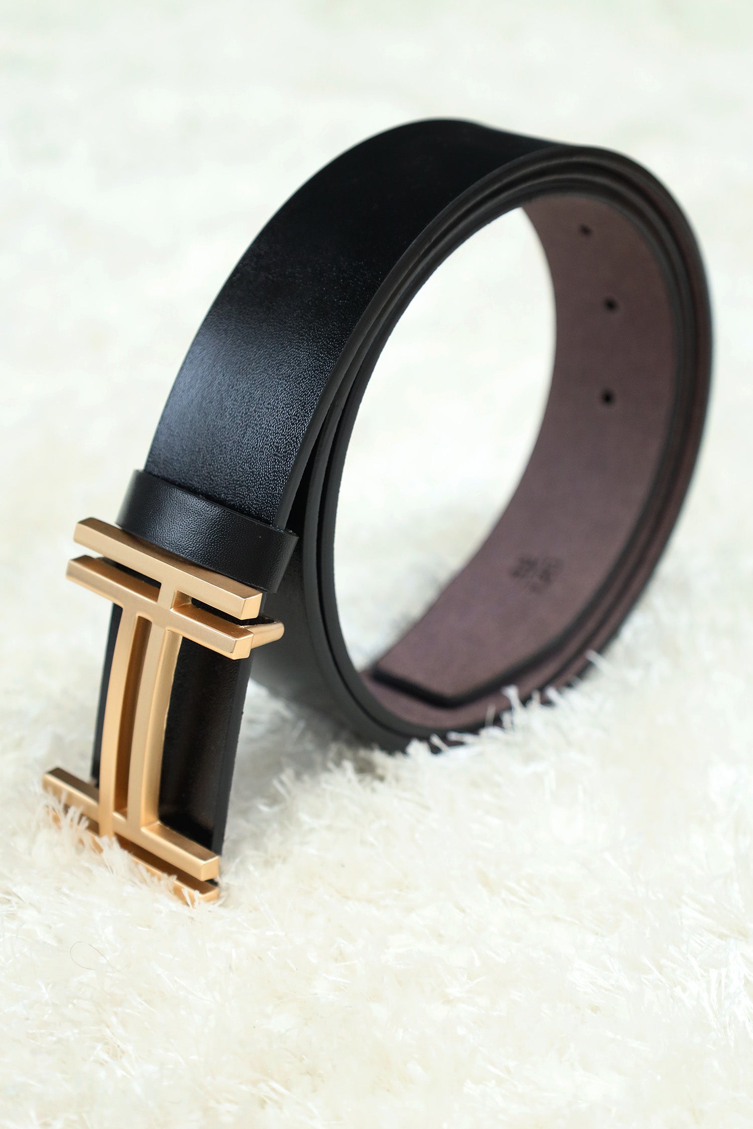 Hrmes Metal Alloy Automatic Buckle Branded Belt