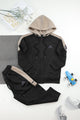 Adds Essential Performance Hooded Unisex Kids Tracksuit In Black&Skin