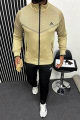 Adds Contrast Tone Sportswear Men Zipper Tracksuit