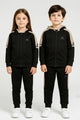 Adds Essential Performance Hooded Unisex Kids Tracksuit In Black&Skin