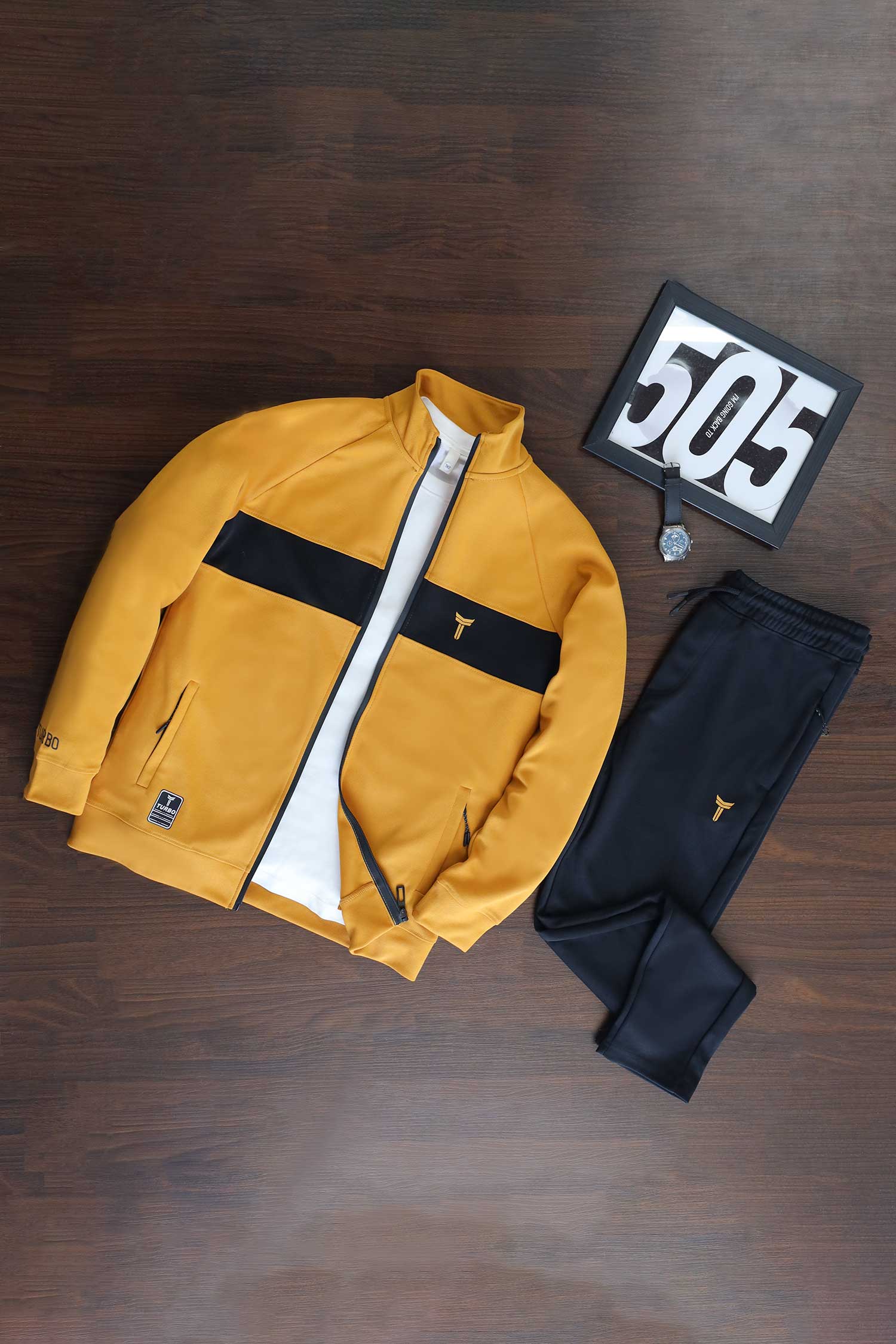 Turbo TrainFit Panel Mock Neck Zipper Tracksuit