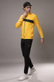 Turbo TrainFit Panel Mock Neck Zipper Tracksuit In Black&Mustard