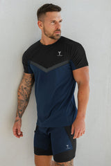 Turbo Contrast Tone Quickdry Signature Tracksuit In Black Navy