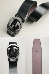 G Metal Alloy Automatic Buckle Branded Belt