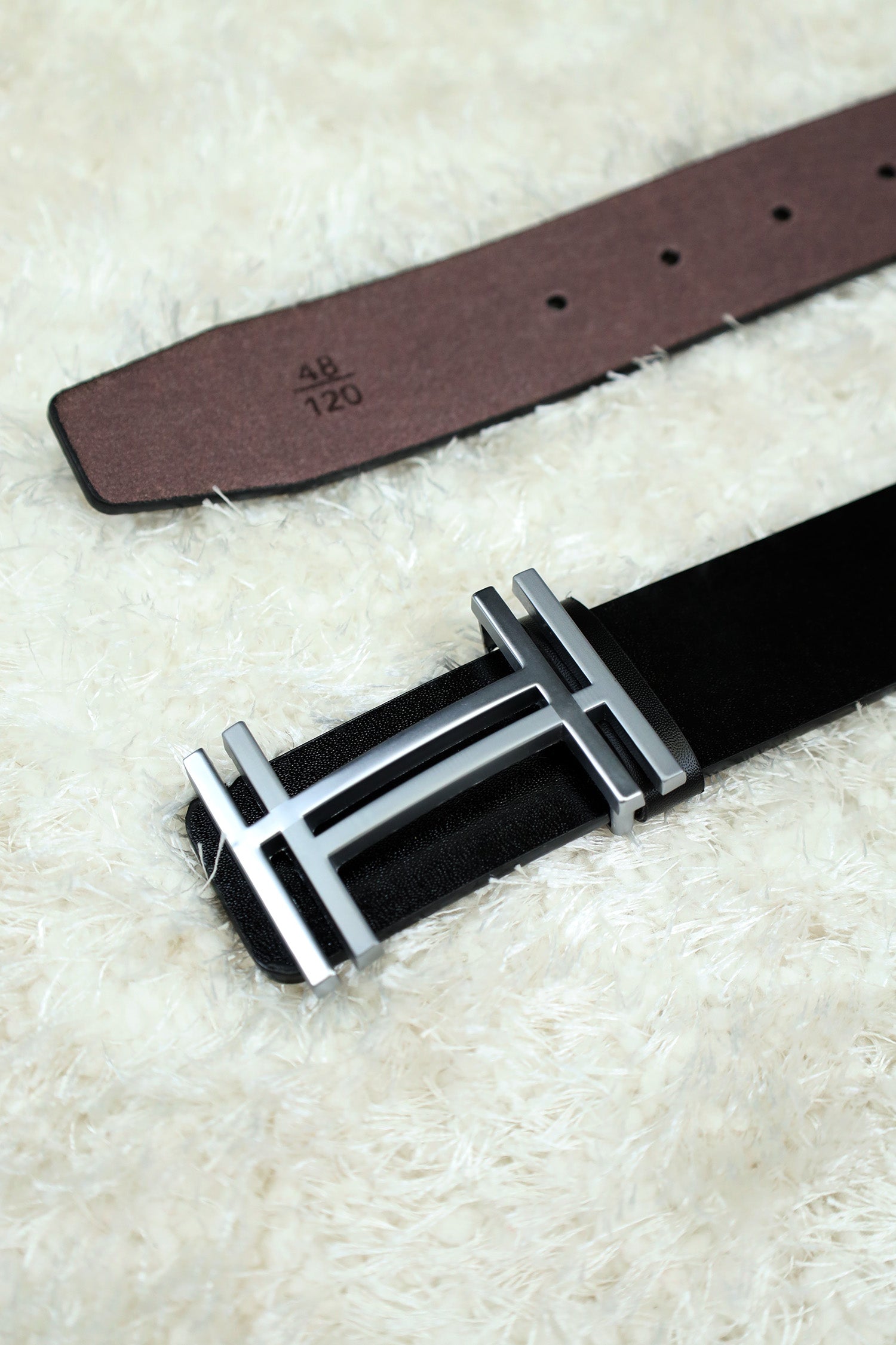 Hrmes Metal Alloy Automatic Buckle Branded Belt