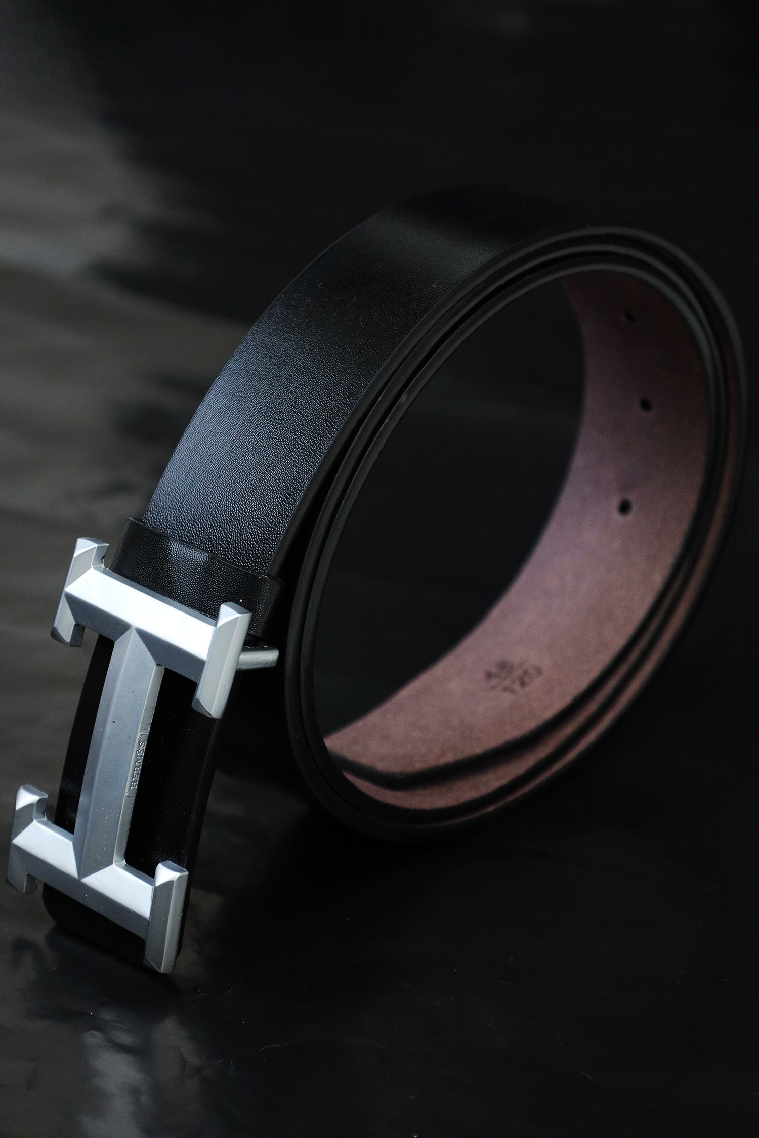 Hrmes Metal Alloy Automatic Buckle Branded Belt