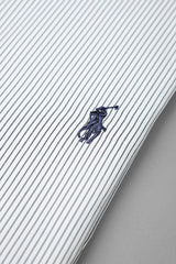 Polo Rph Lren Stripe Poplin Cotton Casual Shirt In Black&White