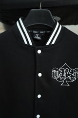 Turbo Contrast Tone Men's Varsity Jacket In Black&White