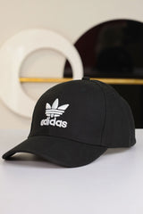 Adds Relaxed-Strap Back Trefoil Imp Polyester Cap In Black&White