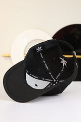 Adds Relaxed-Strap Back Trefoil Imp Polyester Cap In Black&White