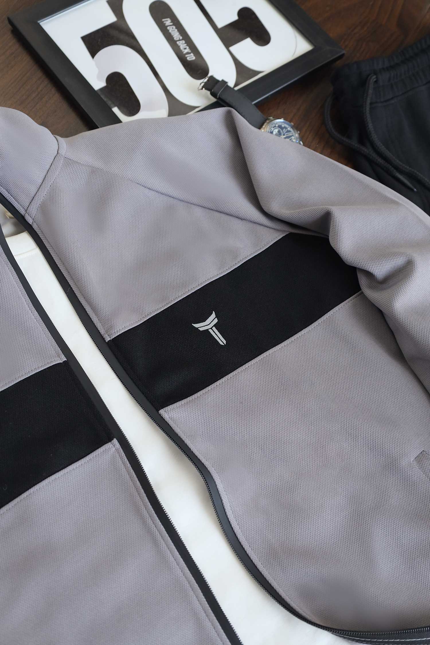 Turbo TrainFit Panel Mock Neck Zipper Tracksuit