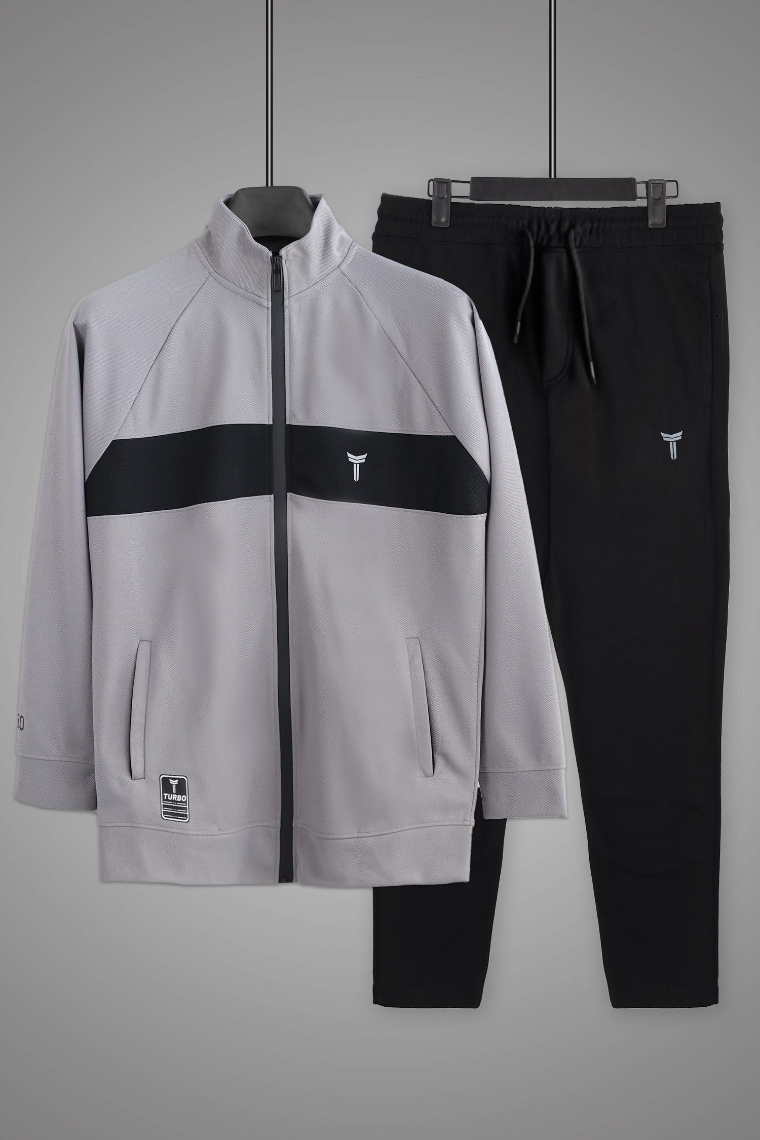 Turbo TrainFit Panel Mock Neck Zipper Tracksuit