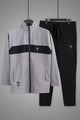 Turbo TrainFit Panel Mock Neck Zipper Tracksuit In Black&Grey