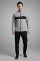 Turbo TrainFit Panel Mock Neck Zipper Tracksuit In Black&Grey
