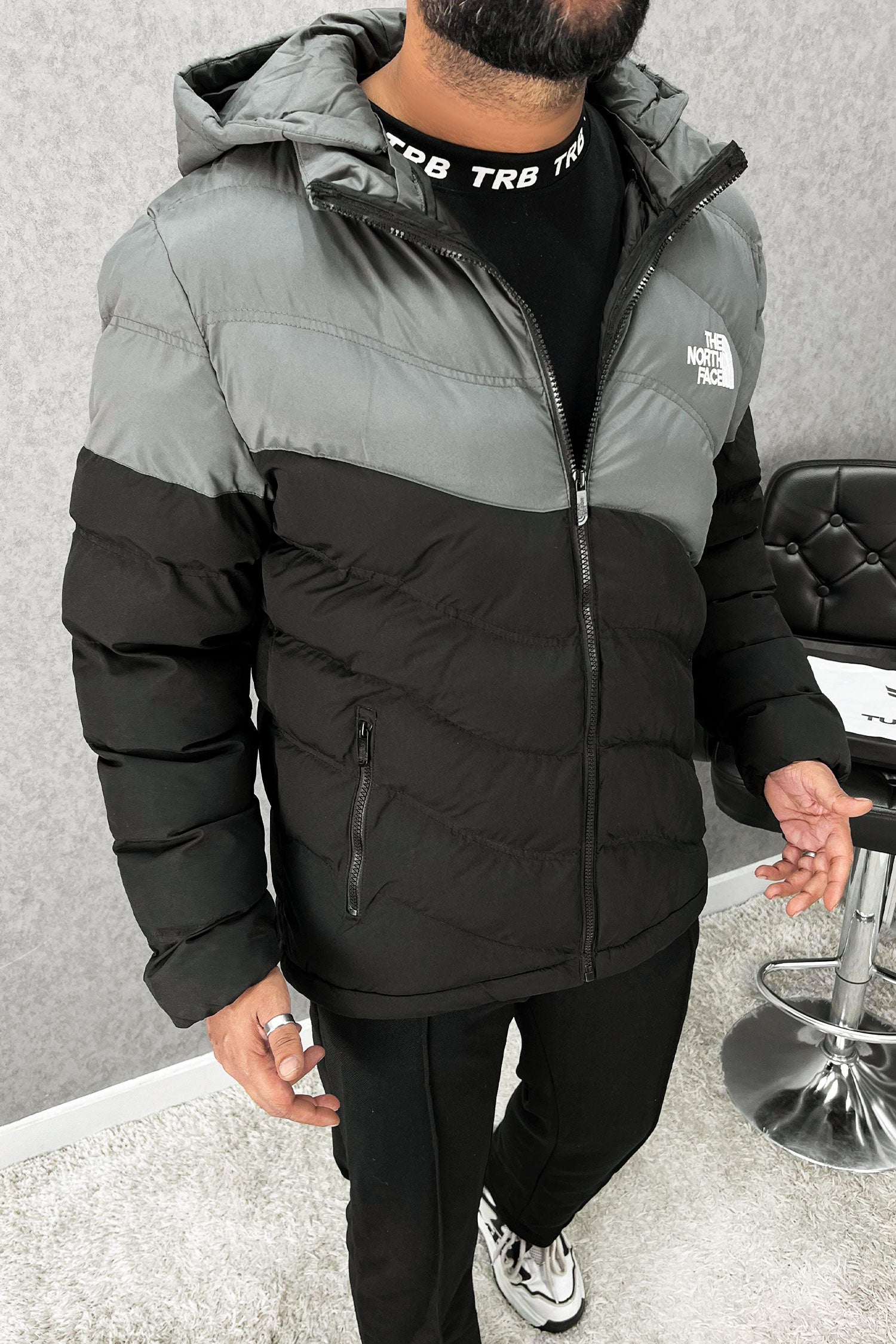 Th Nrth Fce Contrast Hooded Bubble Padded Imported Puffer Jacket