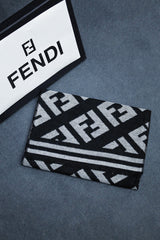 Fndi Letter Imitation Warm Wool Men Mufflers In Black&Grey