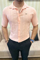 Turbo Endless Cool Embossed Casual Shirt In Baby Pink