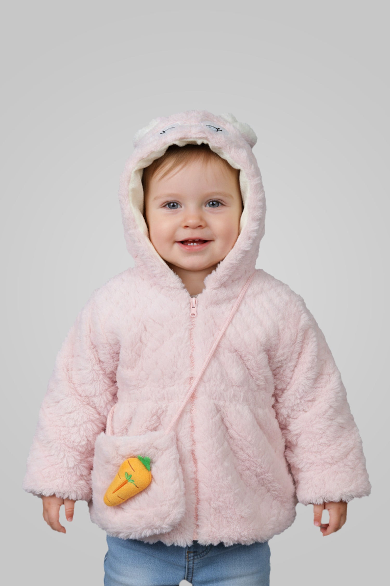 Rabbit Hood Style Girls Puffer Jacket
