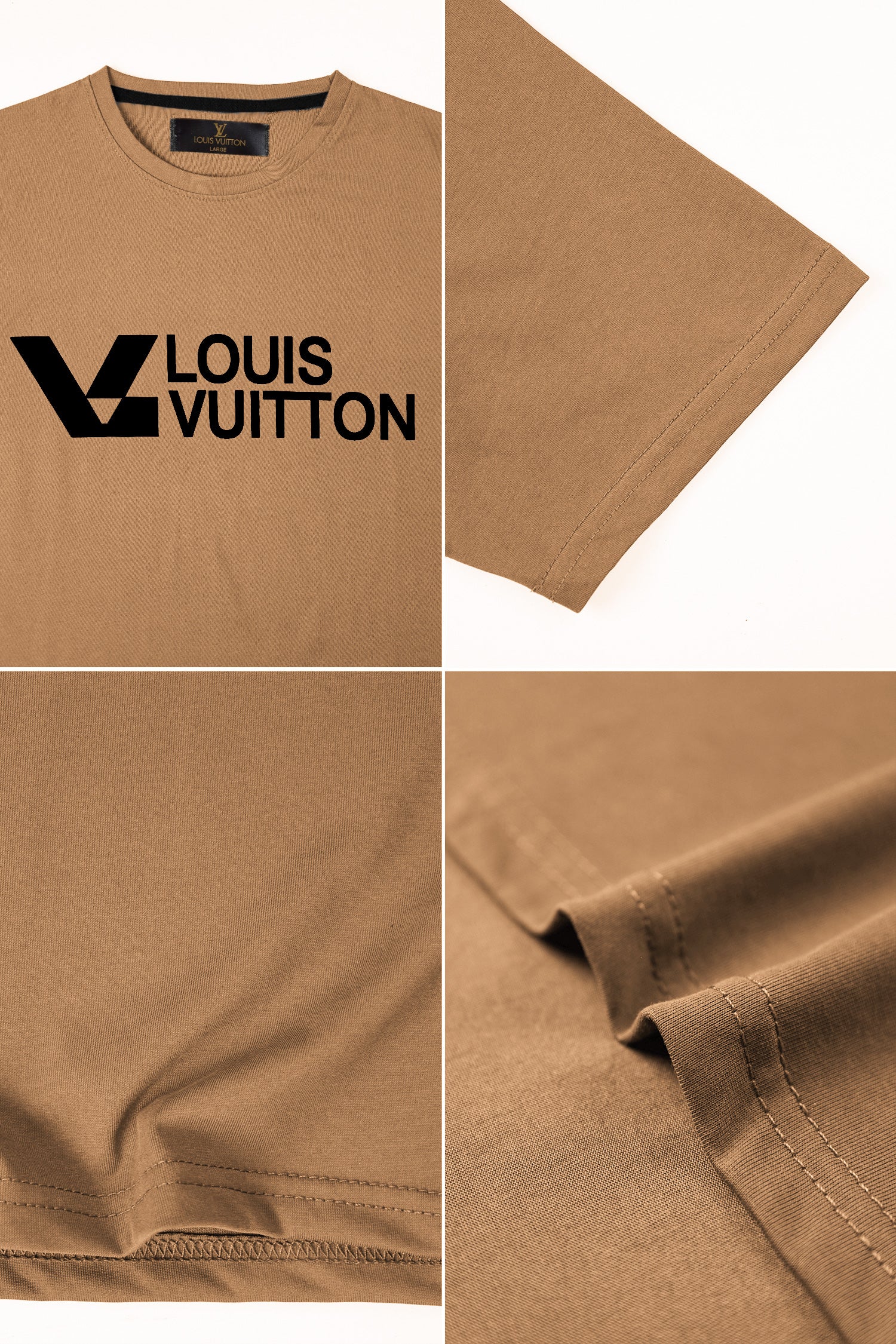LV Maze Logo Statement Graphic Crew Neck Tee