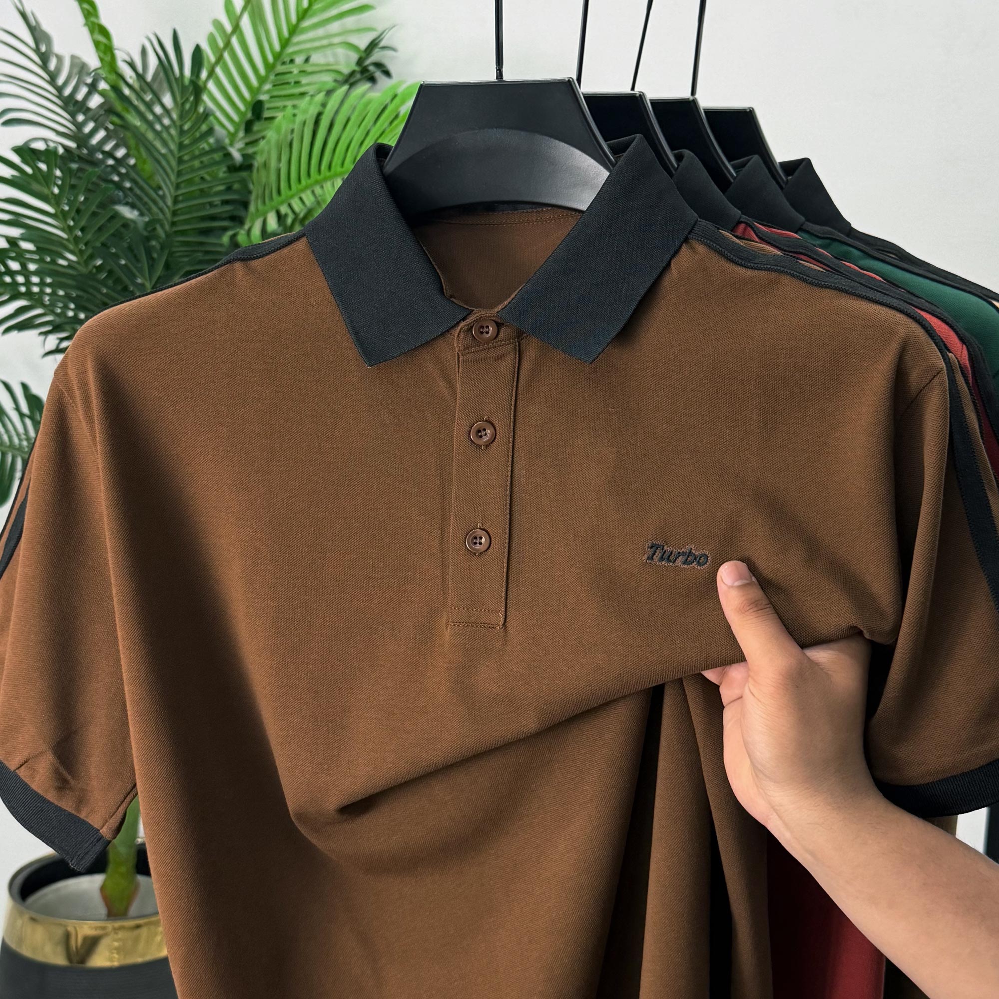 Turbo Contrasting Color Men's Polo Shirt