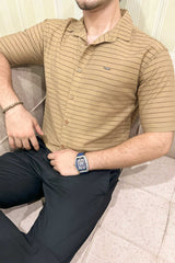 Turbo Snitch Striped Casual Shirt In Brown