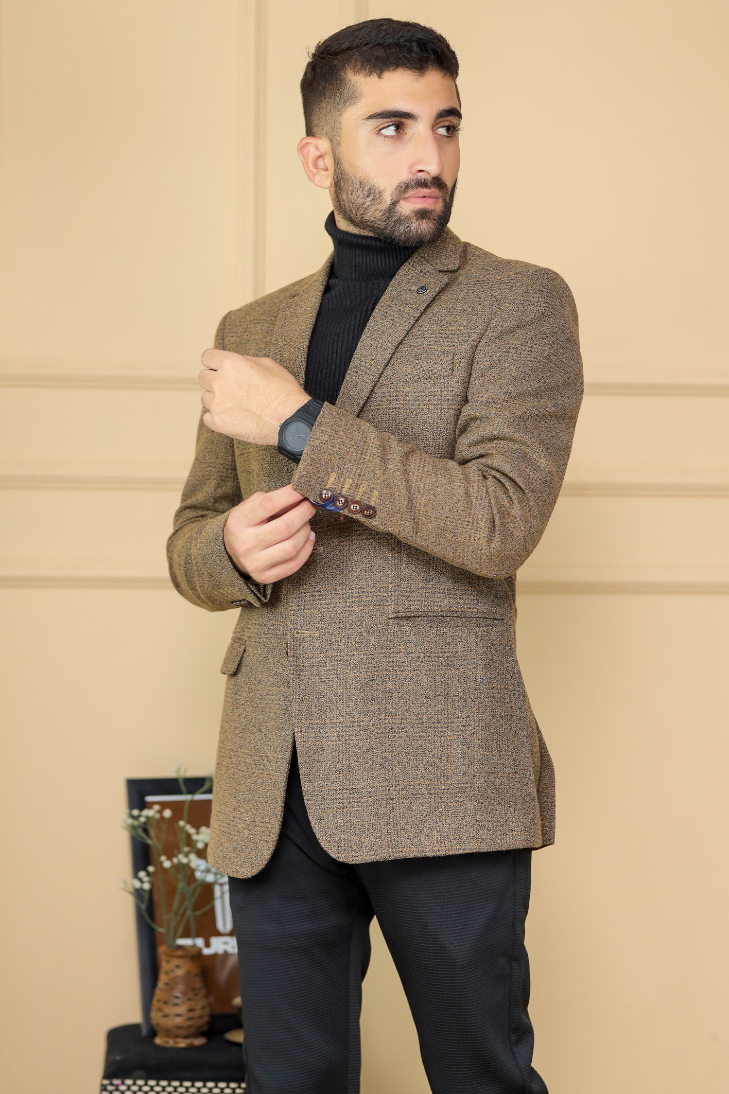 Wool Rich Worsted Tweed Mens Casual Blazer