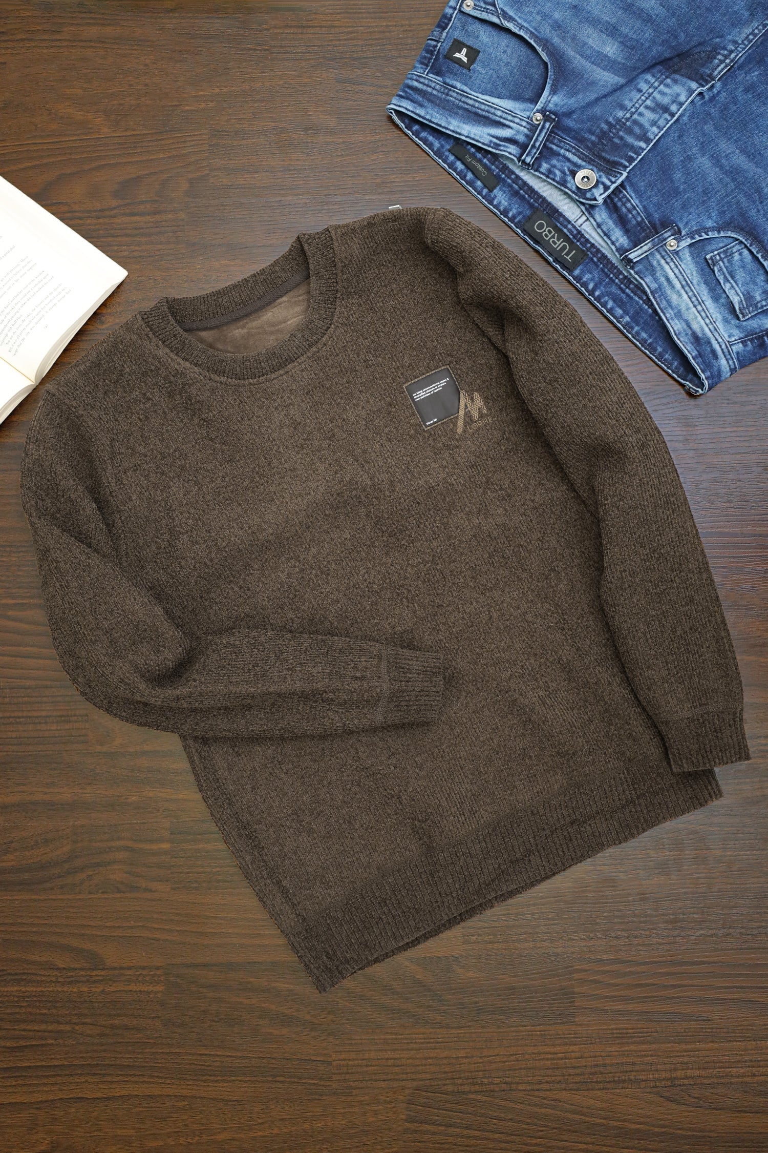 Sweater Style Round Neck Imported Men's Sweatshirt