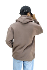 Turbo NY Aplic Print Fleece Hoodie In Brown