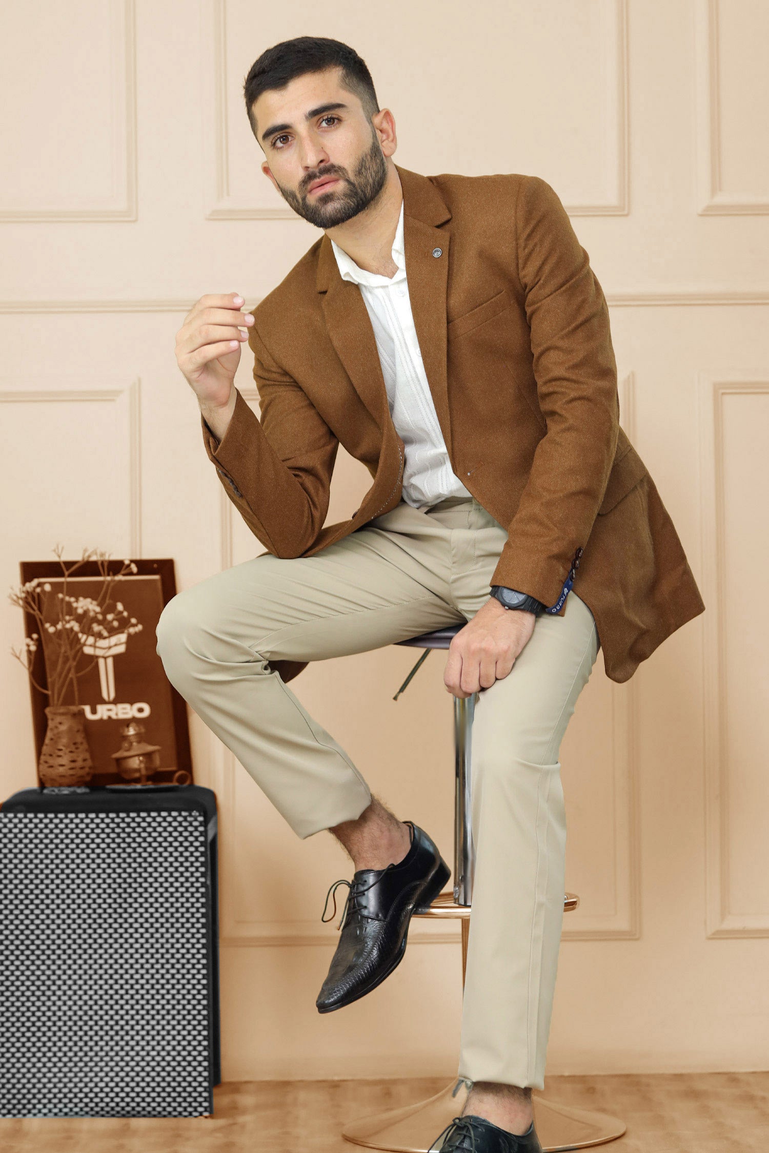 Classic Rich Self Pattern Men Blazer
