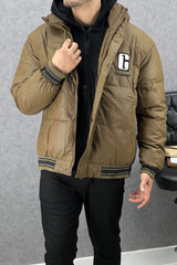 G Letter Logo Dual Zip Hooded Imported Puffer Jacket