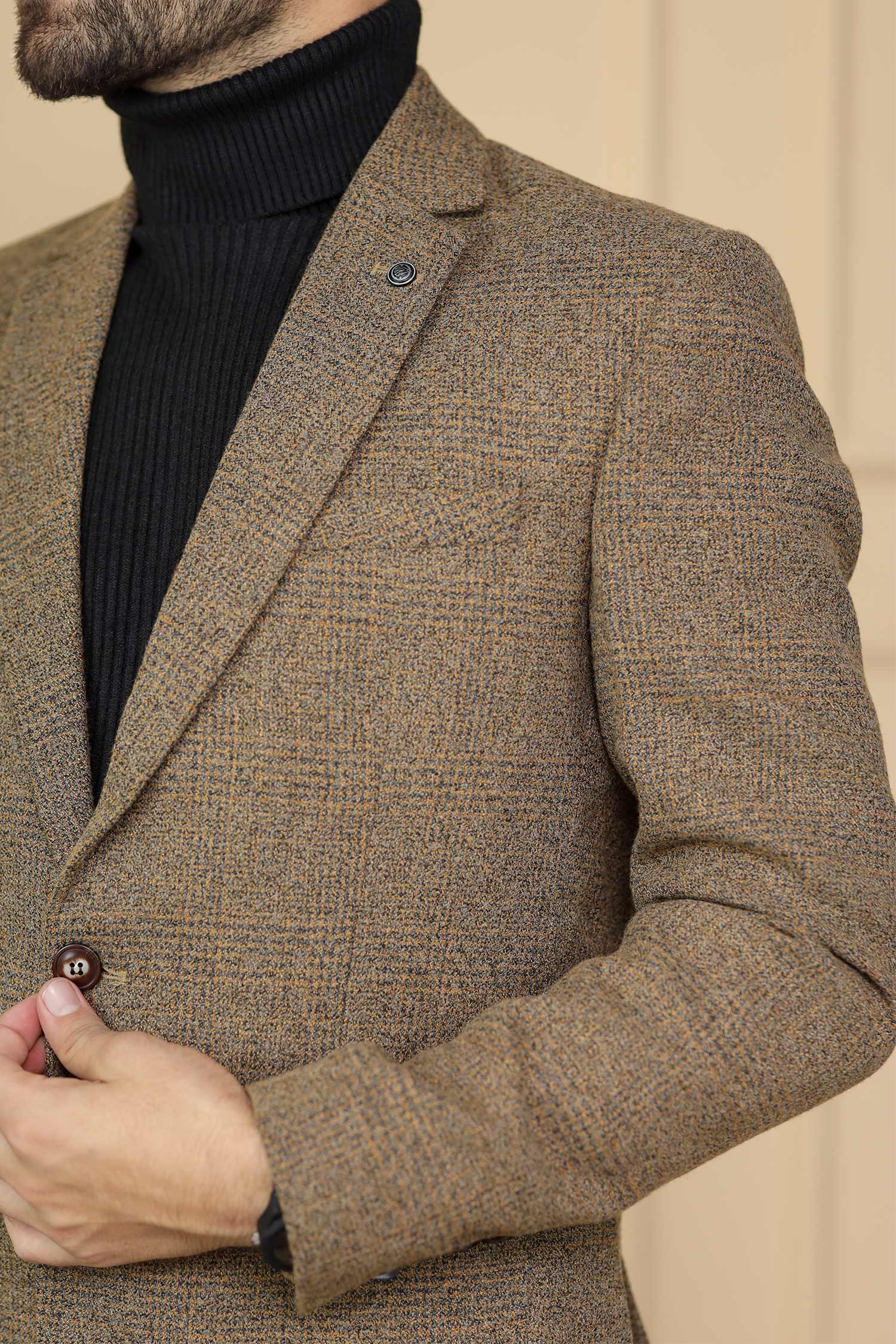 Wool Rich Worsted Tweed Mens Casual Blazer