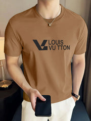LV Maze Logo Statement Graphic Crew Neck Tee