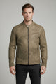 Men's Distressed Suede Leather Jacket