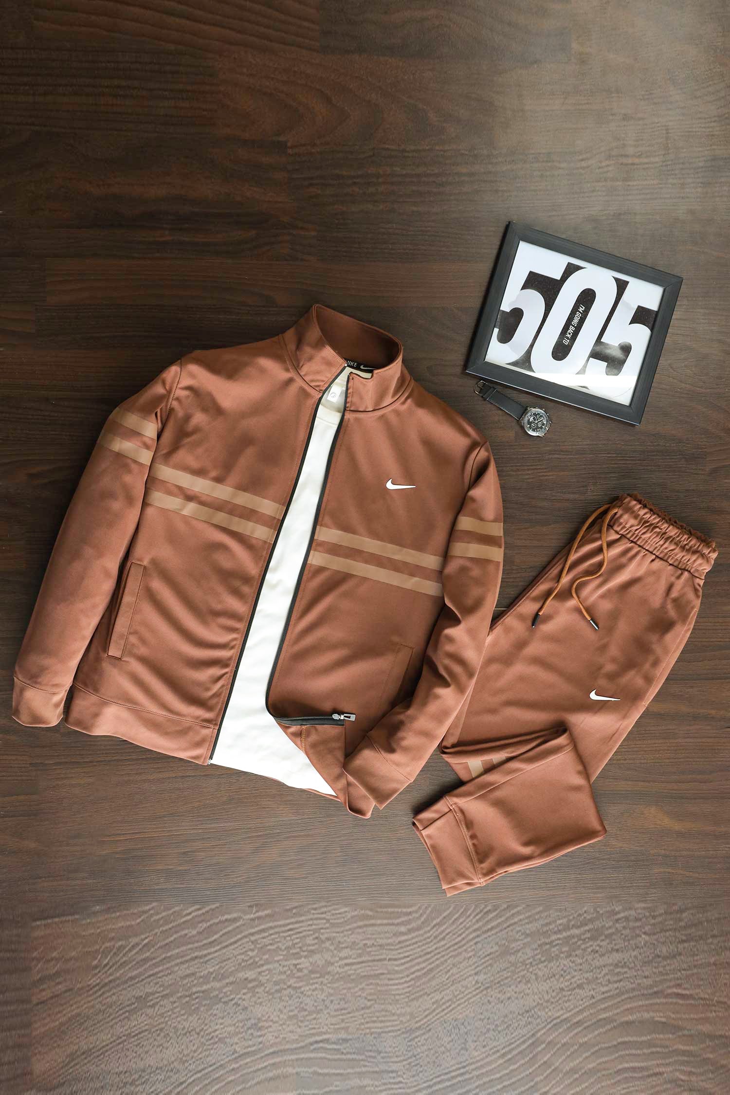 Nke Dual Line Signature Full Zipper Tracksuit