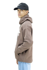 Turbo NY Aplic Print Fleece Hoodie In Brown