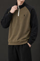 Polo Color-Block Quarter Zip Imported Mock Neck Men's Sweatshirt
