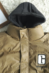 G Letter Logo Dual Zip Hooded Imported Puffer Jacket