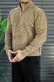 Men's Geometric Pattern Half-Zip Knit Imported Rabbit Wool Men's Sweater