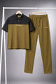 Turbo Colorblock Street Style Men's Co-Ord Set In Brown