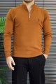Polo Mock Neck Pullover Half-Knit Zip Imported Men's Jumper Sweater
