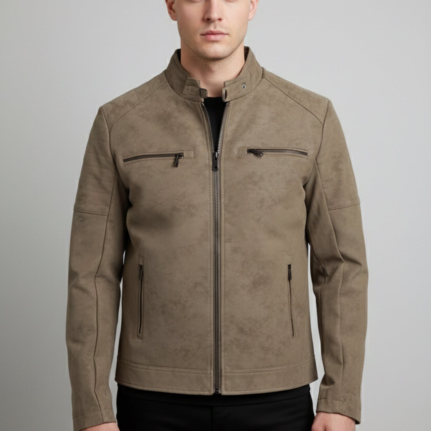 Springfield Suede Leather Jacket In Brown – Turbo Brands Factory