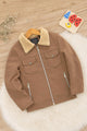 Relaxed Fit Imported Kid's Suede Leather Jacket