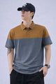 Turbo Color-Blocked Panel Style Men's Polo T-Shirt