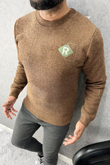 Self Lining Texture Motif Imported Men's Sweatshirt