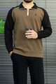 Polo Color-Block Quarter Zip Imported Mock Neck Men's Sweatshirt
