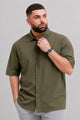 Turbo Distinct Striped Design Big & Tall Men's Casual OverShirt