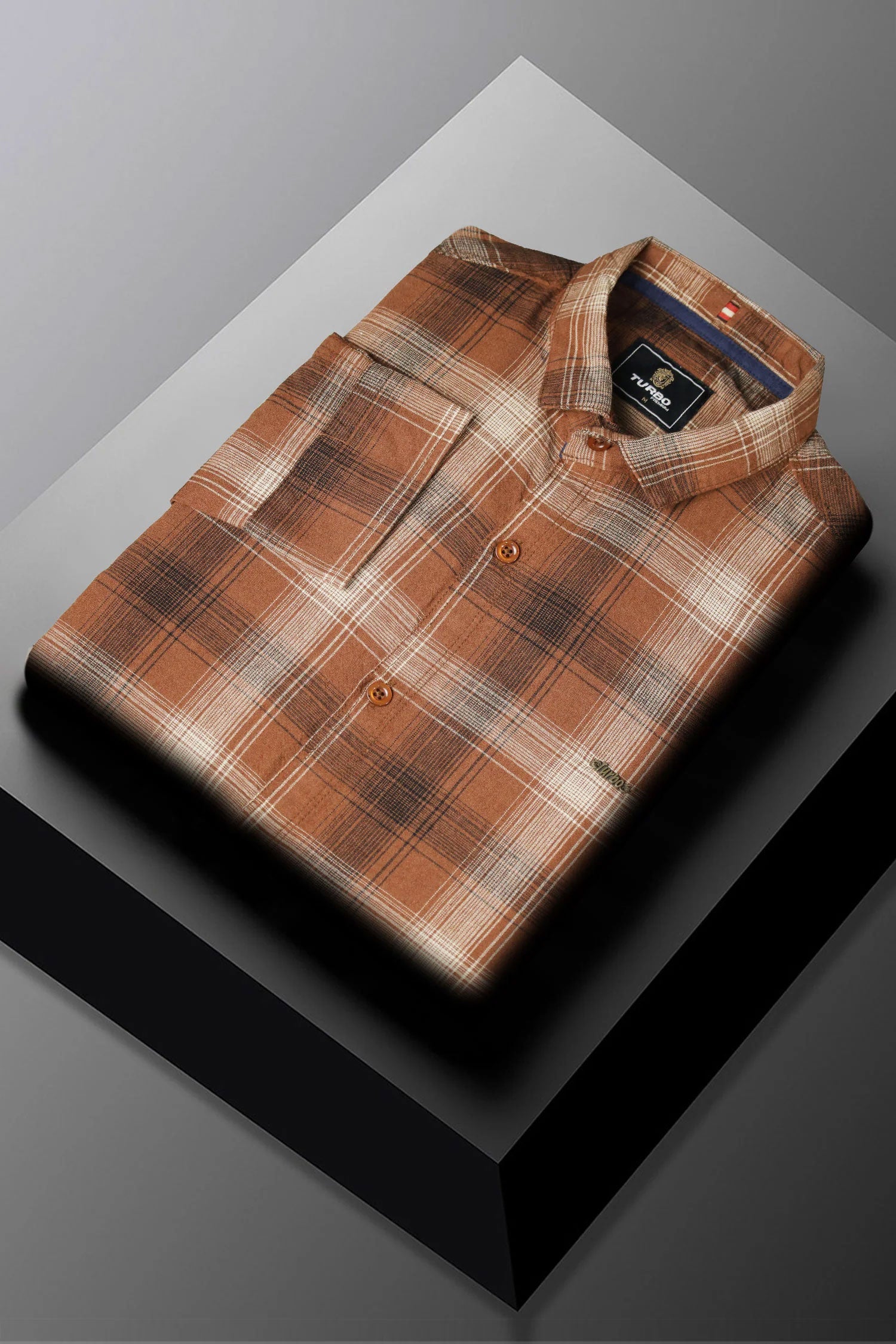 Turbo Tribe Premium Flannel Long Sleeve Cotton Casual Shirt