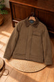 Turbo Quilted Corduroy Collar Imported Men's Suede Jacket In Brown
