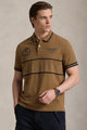 Hcket London Panel Amr Chest Men's Polo Shirt In Brown