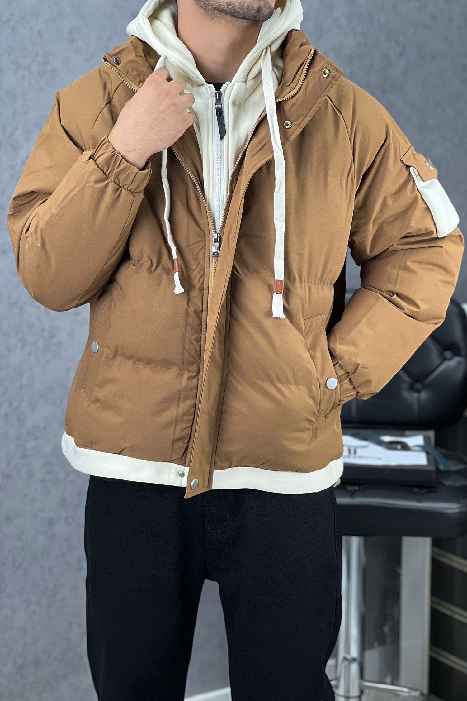 Trendy Hype Dual Zip Hooded Imported Puffer Jacket